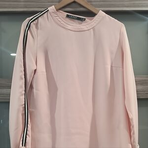 Ralph Lauren Blush Pink Blouse with Stripe Detail